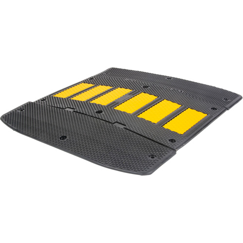 Speed Hump with End Caps, Rubber, 2' L x 36" W x 1-1/4" H