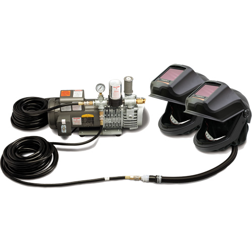 2-Worker DEFENDER Supplied Air Shield & Flip-Front Welding Helmet System