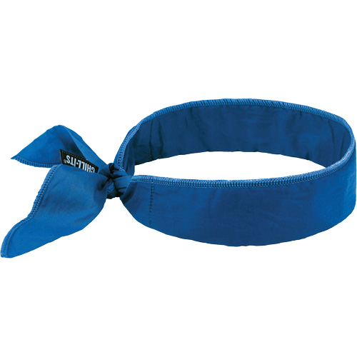 Chill-Its 6702 Cooling Headband with Embedded Polymers & Tie Closure, Blue