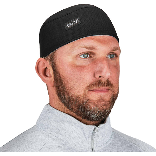 Chill-Its 6630 High-Performance Skull Cap with Terry Cloth Sweatband, Black
