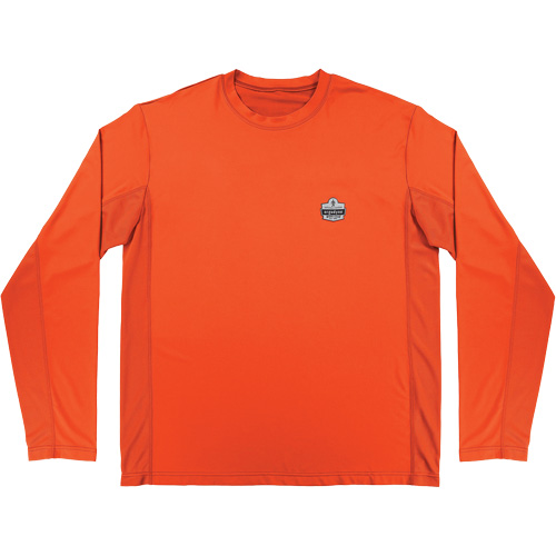 Chill-Its 6689 Cooling Long Sleeve Sun Shirt with UV Protection, Orange, Medium