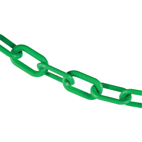Plastic Barrier Chain, Green, 2" Link, 100' Length