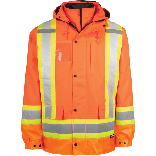 High-Visibility 7-in-1 Jacket, Polyester, High Visibility Orange, 3X-Large
