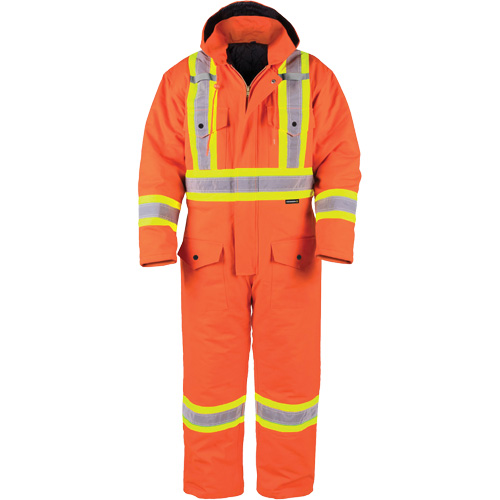 High-Visibility Lined Canvas Overalls, 4X-Large, High Visibility Orange