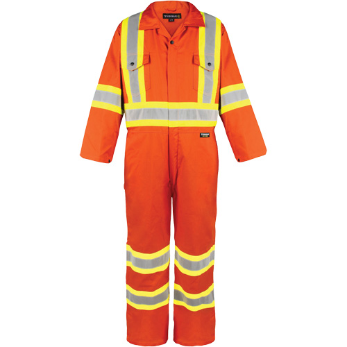 High-Visibility Unlined Coveralls, Medium, High Visibility Orange