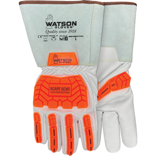 Scape Goat Cut-Resistant Gloves, Small, Goatskin Palm, Gauntlet/Driver Cuff