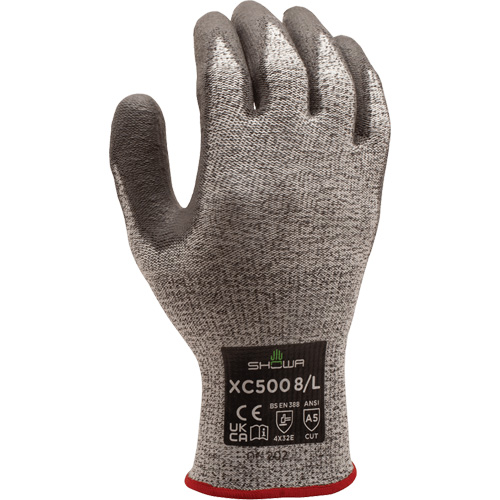 S-TEX XC500 Cut-Resistant Gloves, 6/Small, 13 Gauge, Polyurethane Coated, ASTM ANSI Level A5/EN 388 Level E