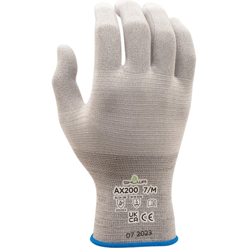 AX200 ESD Gloves, Nylon, 18 Gauge, 6/Small