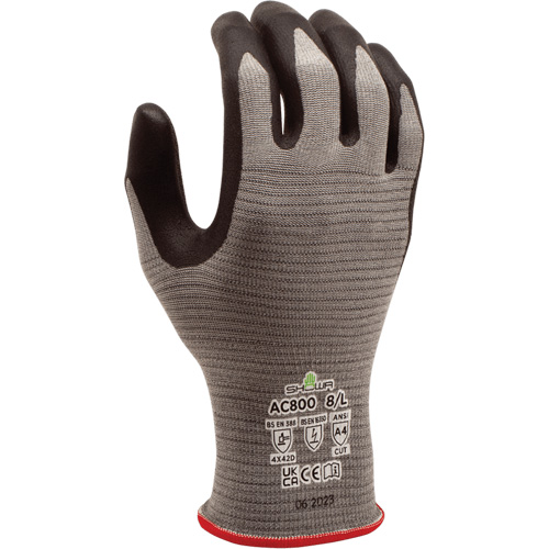 DURACoil Alpha AC800 ESD Gloves, 7/Medium, 18 Gauge, Microfoam Nitrile Coated, ASTM ANSI Level A4/EN 388 Level D