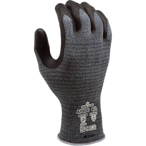 AP800 ESD Gloves, 6/Small, Microfoam Nitrile Coating, 13 Gauge, Polyester Shell
