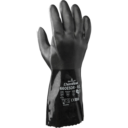 660 ESDR Anti-Static Safety Gloves, Size X-Large/10, 12" L, Cotton