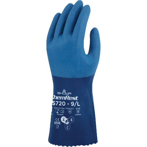 CS720 Chemical-Resistant Gloves, Size Medium/8, 12" L, Polyester