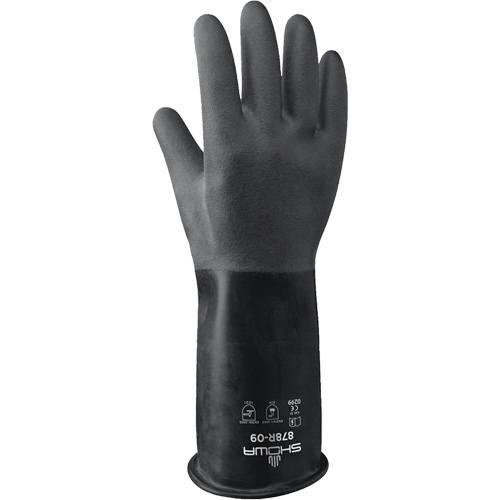 878R Chemical & Acid Resistant Gloves, Size Small/7, 14" L, Butyl Rubber, 28-mil