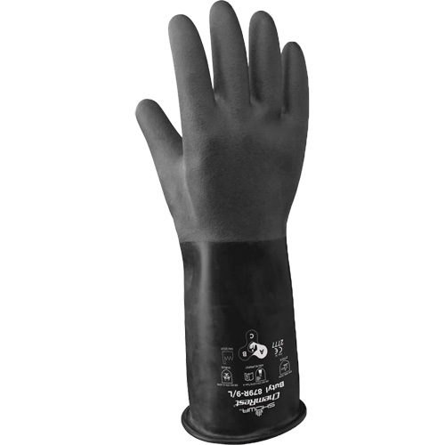 879R Acid-Resistant Gloves, Size 2X-Large/11, 14" L, Butyl Rubber, 28-mil