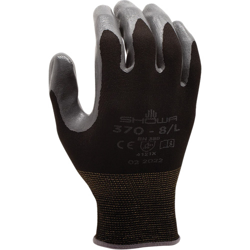 370B Gloves, 9/X-Large, Nitrile Coating, 13 Gauge, Nylon Shell