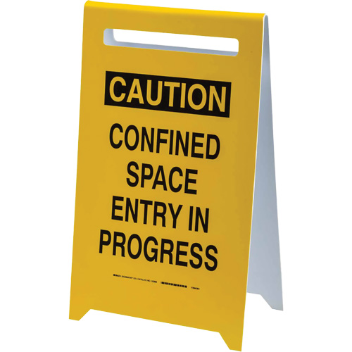 "Caution Confined Space Entry In Progress" Floor Sign, English