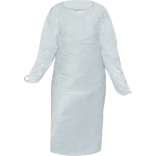 CoverMe™ Gown with Thumbholes, One Size, White, Polyethylene