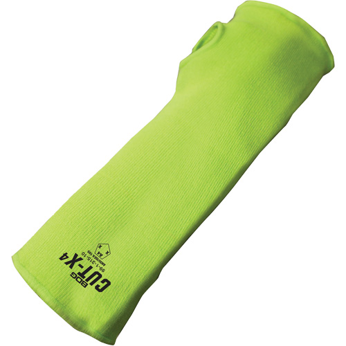 Cut-X® Cut-Resistant Sleeve with Thumb Hole, Fibreglass/Polyethylene, 18", ASTM ANSI Level A4, High Visibility Lime