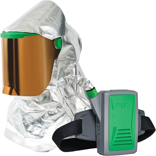 Z-Link Radiant Heat Respirator with Belt Mount & Blower, Facepiece Respirator/Headcover & Faceshield, Lithium-Ion Battery