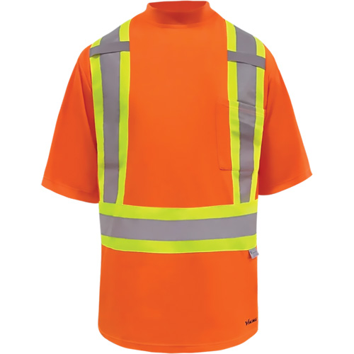 Viking® Safety Bamboo Lined T-shirt, Polyester, 3X-Large, High Visibility Orange