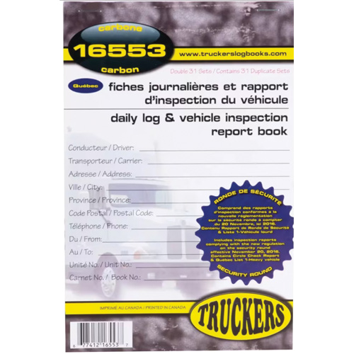Bilingual Daily Log & Vehicle Inspection Report Book