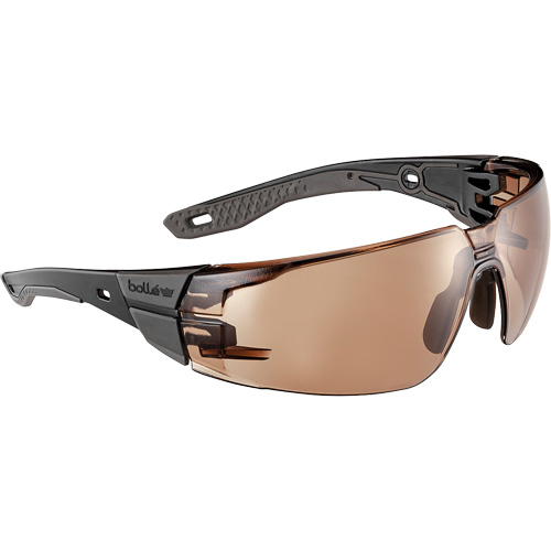 RUSH+ 2.0 Small Safety Glasses with Black & Grey Frame, Bronze Lens, Anti-Fog/Anti-Scratch, ANSI Z87+