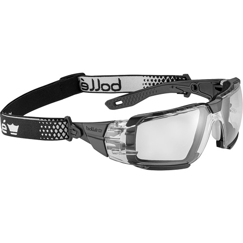 RUSH+ 2.0 XP M/L Safety Glasses with Black & Grey Frame, Clear Lens, Anti-Fog/Anti-Scratch, ANSI Z87+