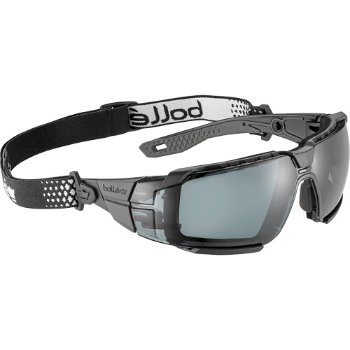 RUSH+ 2.0 XP M/L Safety Glasses with Black & Grey Frame, Smoke Lens, Anti-Fog/Anti-Scratch, ANSI Z87+