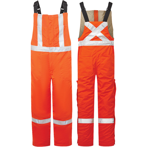 Avenger 9 oz High-Visibility Insulated Bib Pants, Style 525, Men's, X-Large, Orange