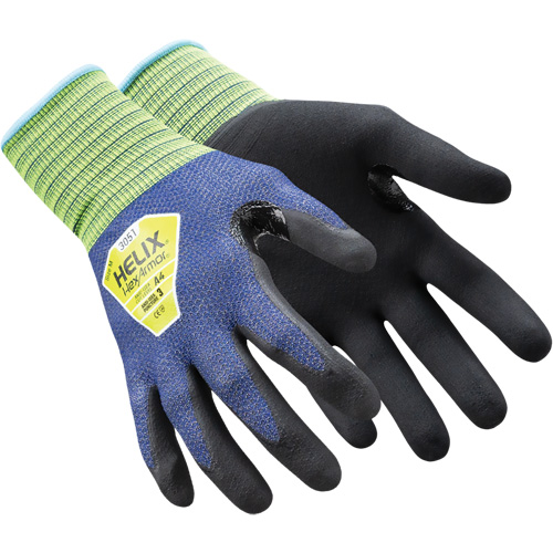 Helix® 3051 Thin Work Gloves, 6/X-Small, 21 Gauge, Foam Nitrile Coated, ASTM ANSI Level A4/EN 388 Level D