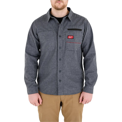 GRIDIRON™ Flannel Shirt, Men's, Medium, Grey