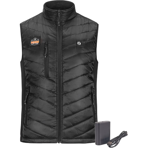 N-Ferno® Rechargeable Heated Vest with Battery Power Bank, Men's/Unisex/Women's, Large, Black