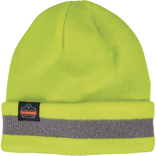 N-Ferno® Reflective, Cuffed Rib Knit Winter Hat, Acrylic Lining, One Size, High-Visibility Lime Green