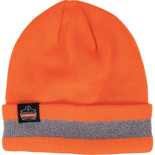 N-Ferno® Reflective, Cuffed Rib Knit Winter Hat, Acrylic Lining, One Size, Orange