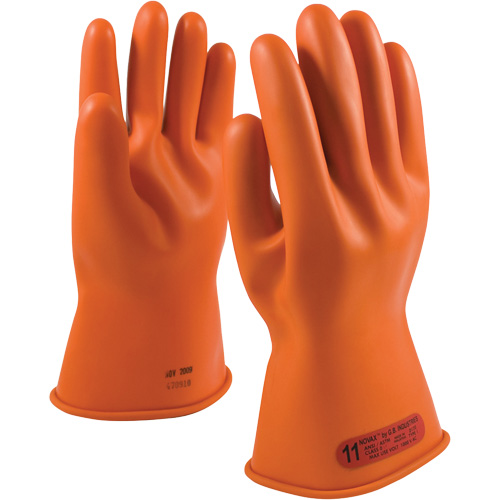 NOVAX® Rubber Insulating Glove with Straight Cuff, ASTM Class 0, Size 7, 11" L