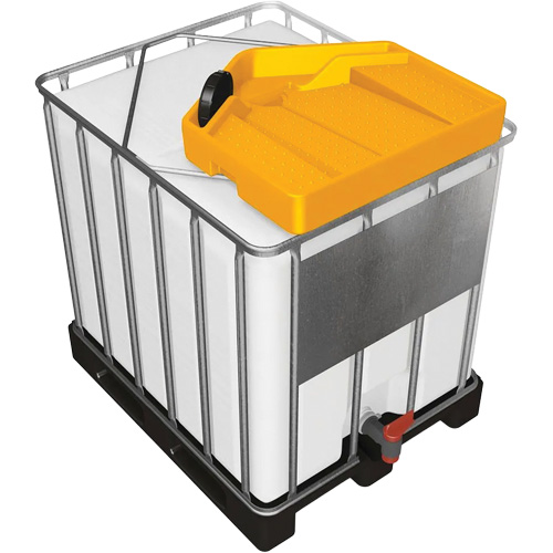 Large 3.9 Gal. Yellow Chemically-Resistant Polyethylene IBC Funnel