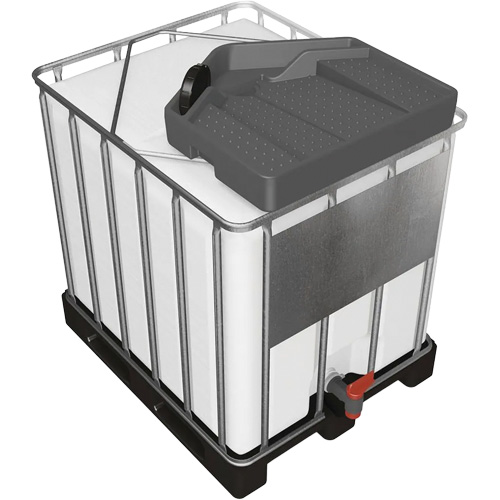 Large 3.9 Gal. Grey Chemically-Resistant Polyethylene IBC Funnel