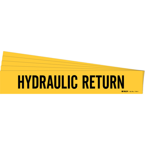 "Hydraulic Return" Pipe Marker, Self-Adhesive, 2-1/4" H x 14" W, Black on Yellow