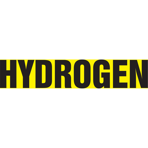 "Hydrogen" Pipe Markers, Self-Adhesive, 4" H x 24" W, Black on Yellow