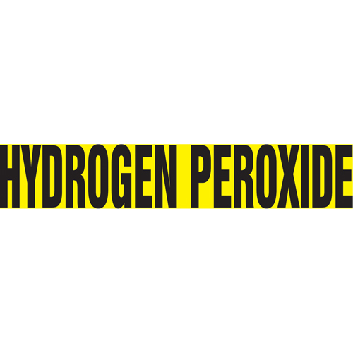 "Hydrogen Peroxide" Pipe Markers, Self-Adhesive, 2-1/2" H x 12" W, Black on Yellow