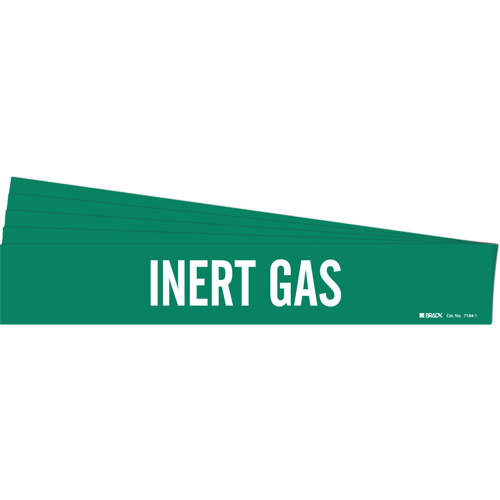 "Inert Gas" Pipe Marker, Self-Adhesive, 2-1/4" H x 14" W, White on Green