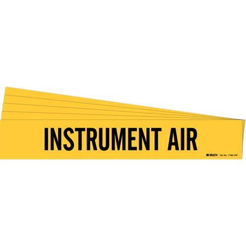 "Instrument Air" Pipe Marker, Self-Adhesive, 4" H x 24" W, Black on Yellow