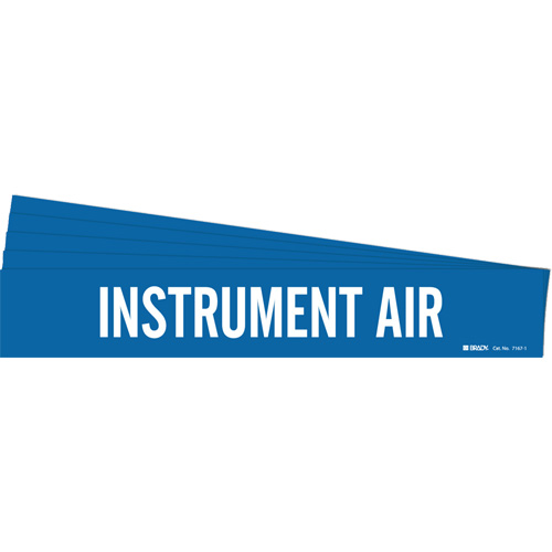 "Instrument Air" Pipe Marker, Self-Adhesive, 2-1/4" H x 14" W, White on Green