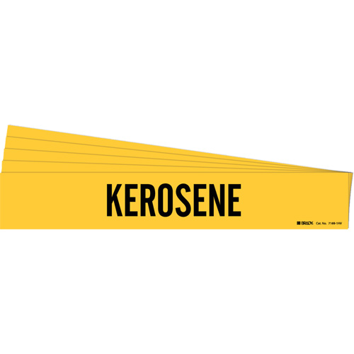 "Kerosene" Pipe Marker, Self-Adhesive, 4" H x 24" W, Black on Yellow