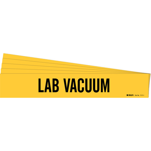 "Lab Vacuum" Pipe Marker, Self-Adhesive, 2-1/4" H x 14" W, Black on Yellow