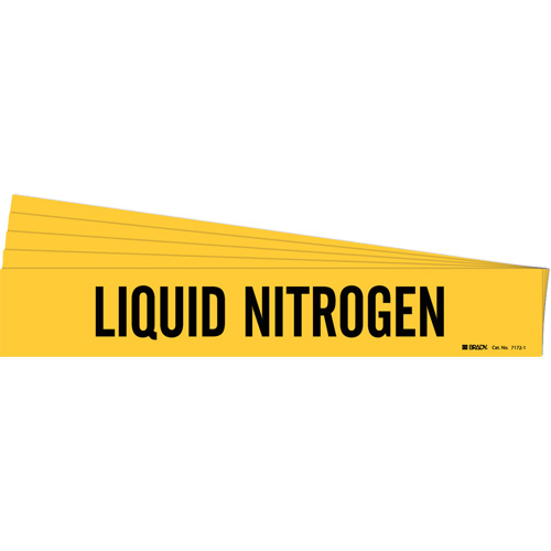 "Liquid Nitrogen" Pipe Marker, Self-Adhesive, 2-1/4" H x 14" W, Black on Yellow