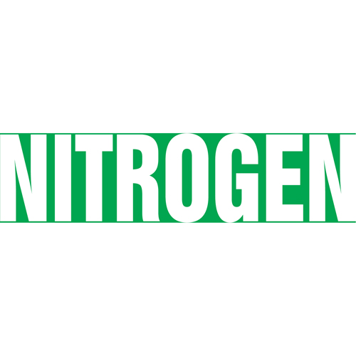 "Nitrogen" Pipe Markers, Self-Adhesive, 2-1/2" H x 12" W, White on Green
