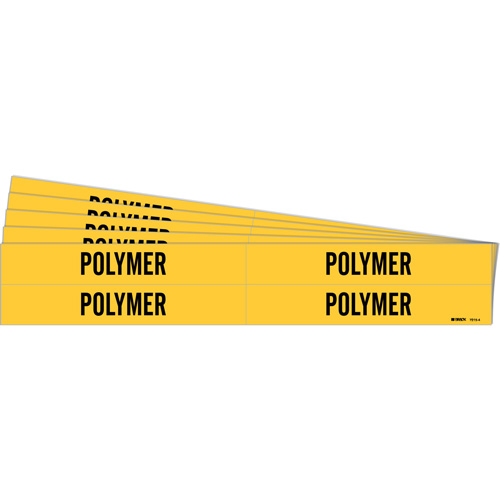 "Polymer" Pipe Marker, Self-Adhesive, 1-1/8" H x 7" W, Black on Yellow