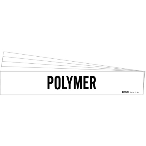 "Polymer" Pipe Marker, Self-Adhesive, 2-1/4" H x 14" W, Black on White