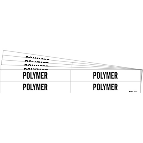 "Polymer" Pipe Marker, Self-Adhesive, 1-1/8" H x 7" W, Black on White